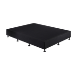 Palermo Queen Ensemble Bed Base Midnight Black Linen Fabric - Rear View