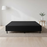 Palermo Queen Ensemble Bed Base Midnight Black Linen Fabric