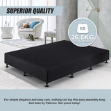 Palermo Queen Ensemble Bed Base Midnight Black Linen Fabric - Extra Image