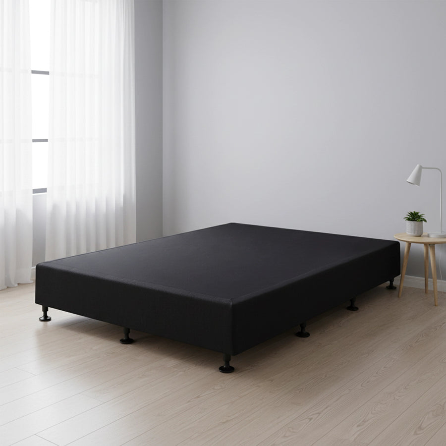 Palermo King Single Ensemble Bed Base Midnight Black Linen Fabric