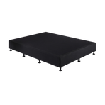 Palermo King Single Ensemble Bed Base Midnight Black Linen Fabric