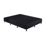 Palermo King Single Ensemble Bed Base Midnight Black Linen Fabric - Front View