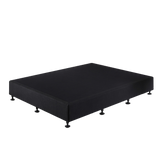 Palermo King Single Ensemble Bed Base Midnight Black Linen Fabric - Low Angle