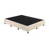 Palermo King Single Ensemble Bed Base Platinum Natural Sand Linen Fabric - Front View