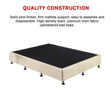 Palermo King Single Ensemble Bed Base Platinum Natural Sand Linen Fabric - Extra Image