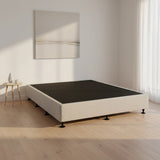 Palermo King Single Ensemble Bed Base Platinum Light Grey Linen Fabric