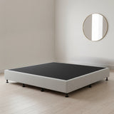 Palermo King Single Ensemble Bed Base Platinum Light Grey Linen Fabric