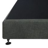 Palermo King Ensemble Bed Base Platinum Graphite Linen Fabric - Top-Down View