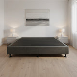 Palermo King Ensemble Bed Base Platinum Graphite Linen Fabric - 45-Degree Angle