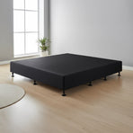 Palermo King Ensemble Bed Base Midnight Black Linen Fabric