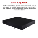 Palermo King Ensemble Bed Base Midnight Black Linen Fabric - Extra Image