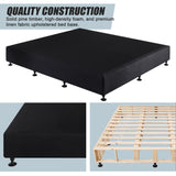 Palermo King Ensemble Bed Base Midnight Black Linen Fabric - Rear View