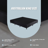 Palermo King Ensemble Bed Base Midnight Black Linen Fabric