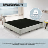 Palermo King Ensemble Bed Base Platinum Light Grey Linen Fabric