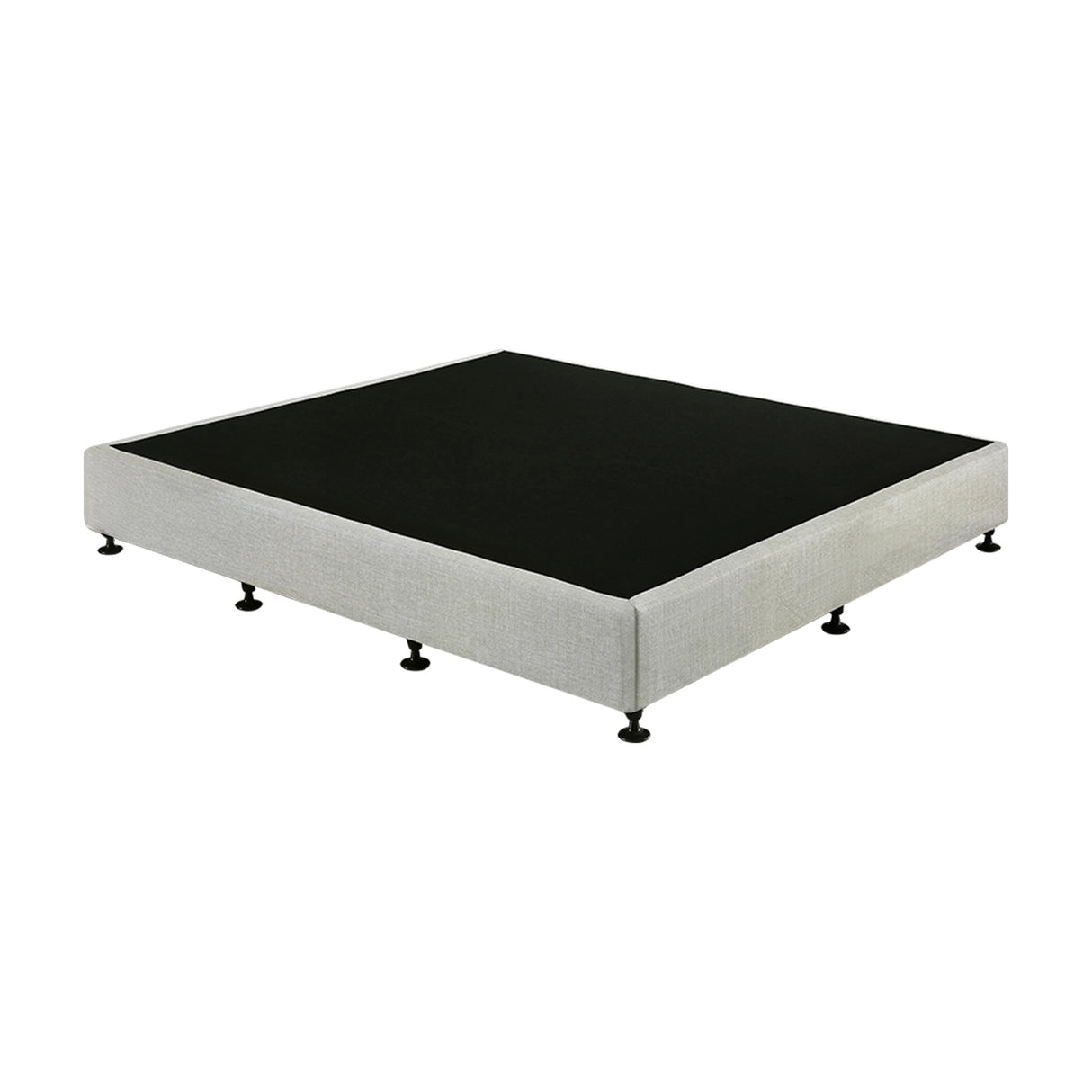Palermo King Ensemble Bed Base Platinum Light Grey Linen Fabric