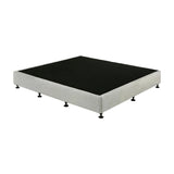 Palermo King Ensemble Bed Base Platinum Light Grey Linen Fabric - Front View