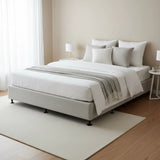 Palermo King Ensemble Bed Base Platinum Light Grey Linen Fabric - 45-Degree Angle
