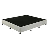 Palermo King Ensemble Bed Base Platinum Light Grey Linen Fabric - Rear View