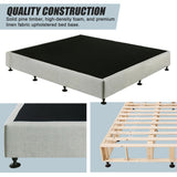 Palermo King Ensemble Bed Base Platinum Light Grey Linen Fabric - Close-Up Angle