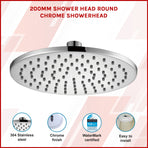 200mm Shower Head Round Chrome Showerhead