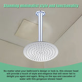 300mm Shower Head Round 304SS Chrome Showerhead - Close-Up Angle
