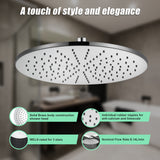 300mm Brass Shower Head Round Chrome Showerhead - Front View