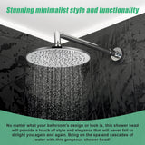 300mm Brass Shower Head Round Chrome Showerhead - Rear View