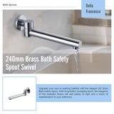 240mm Brass Bath Safety Spout Swivel - Close-Up Angle