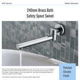 240mm Brass Bath Safety Spout Swivel