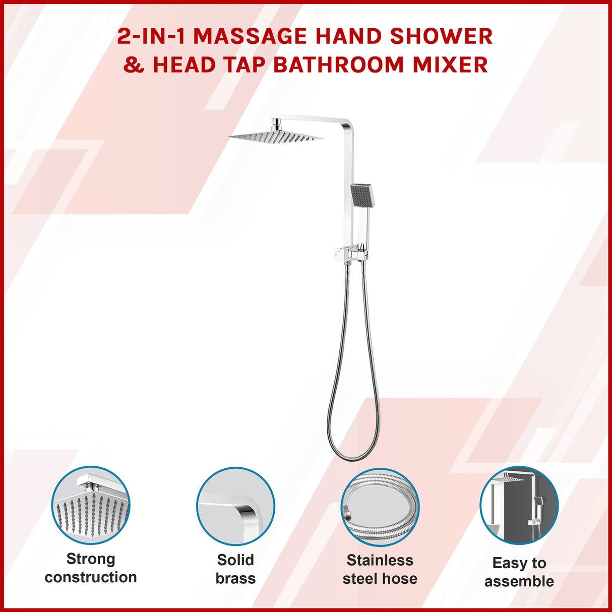 2-in-1 Massage Hand Shower & Head Tap Bathroom Mixer