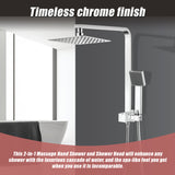 2-in-1 Massage Hand Shower & Head Tap Bathroom Mixer - Close-Up Angle