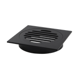 Square Black Floor Grate Drain 110 mm Full Brass Construction - Side View