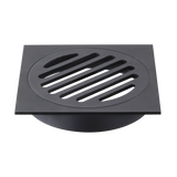 Square Black Floor Grate Drain 110 mm Full Brass Construction