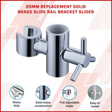 20mm Replacement Solid Brass Slide Rail Bracket Slider - Front View