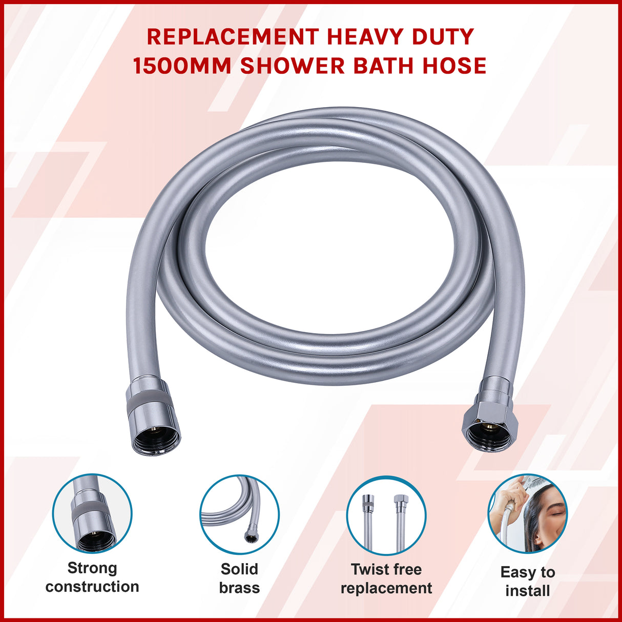 Replacement Heavy Duty 1500mm Shower Bath Hose