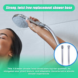 Replacement Heavy Duty 1500mm Shower Bath Hose - Top-Down View