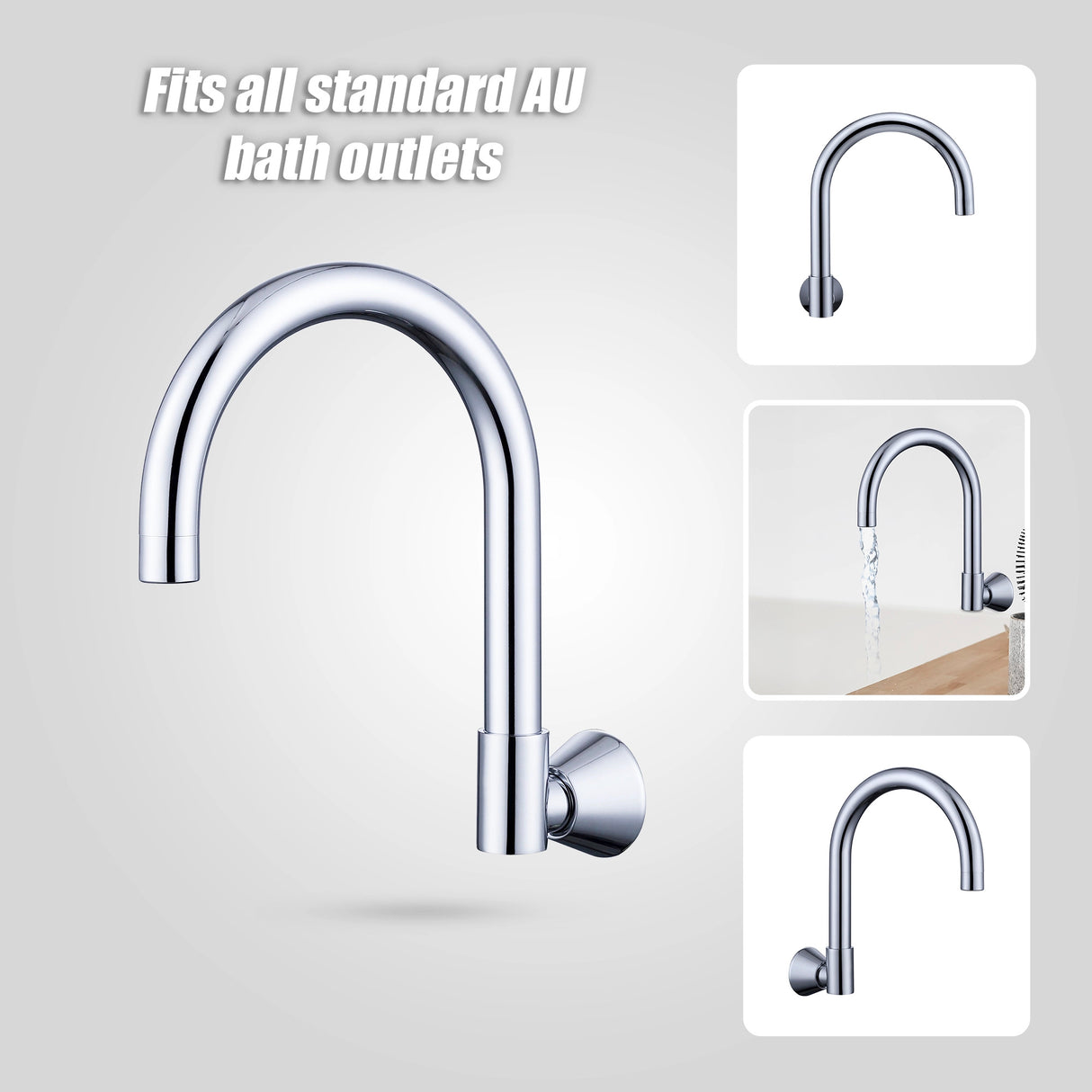 High Reach Swivel Wall Kitchen Laundry Bath Basin Spout
