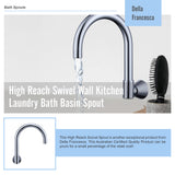 High Reach Swivel Wall Kitchen Laundry Bath Basin Spout - Low Angle