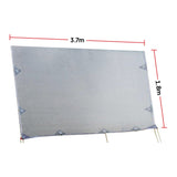 3.7m Caravan Privacy Screen Side Sunscreen Sun Shade for 13' Roll Out Awning - Low Angle