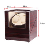 Automatic Dual Watch Winder Wood Display Box Case Motor Rotation Storage - Extra Image