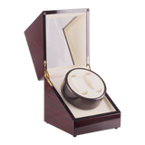 Automatic Dual Watch Winder Wood Display Box Case Motor Rotation Storage - Top-Down View