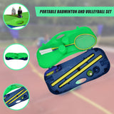 Folding Portable Badminton Combo Set Volleyball Net Outdoor Sports - Rear View