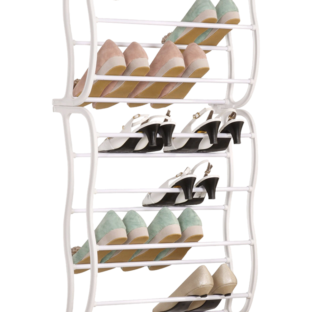 36 Pair Shoe Holder Organiser Over The Door Hanging Shelf Rack Storage Hook