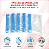 Travel Space Saver Saving Hand Roll Up Roller Seal No Vacuum Storage Bag x20 - Front View