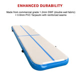 4m Inflatable Air Track Gym Mat Airtrack Tumbling Gymnastics Tumbling with Pump - Rear View