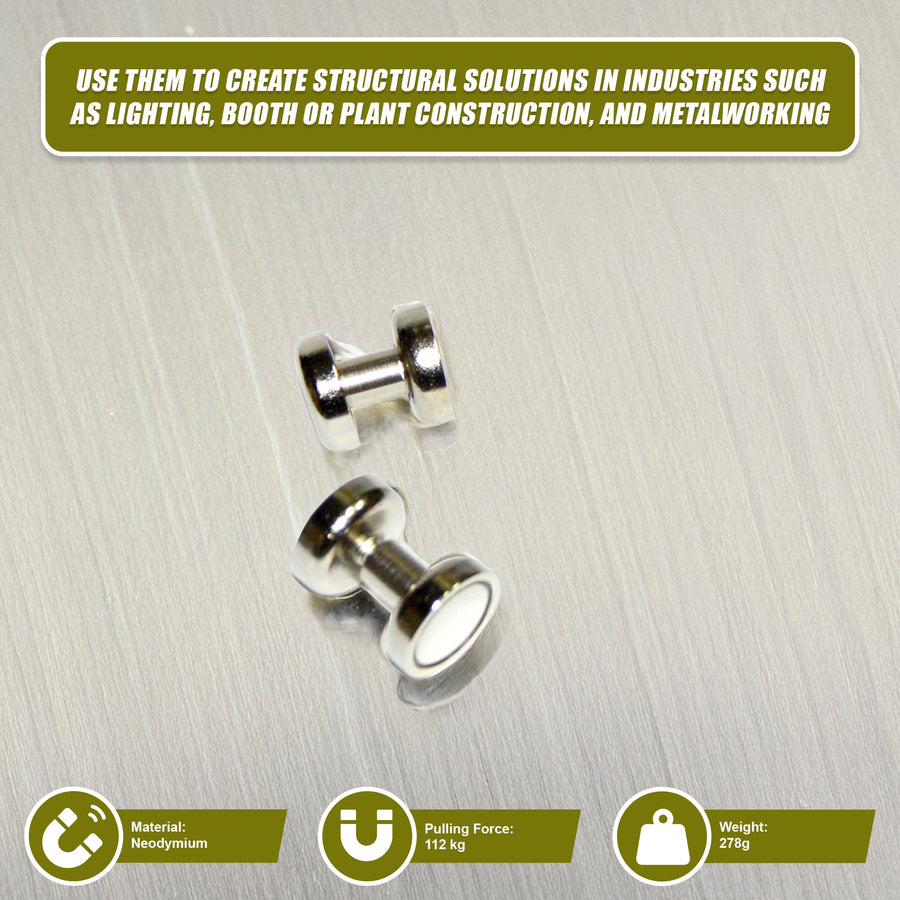 18x 16mm 5kg Countersunk Pot Magnet | Rare Earth Latch Door Drawer Cabinet