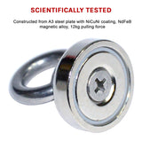 12Kg SALVAGE Strong MAGNET N52 Neodymium Eyebolt Circular Ring - Extra Image