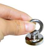 12Kg SALVAGE Strong MAGNET N52 Neodymium Eyebolt Circular Ring - Side View