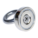 12Kg SALVAGE Strong MAGNET N52 Neodymium Eyebolt Circular Ring - Top-Down View