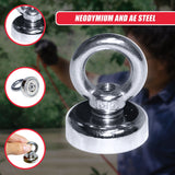 12Kg SALVAGE Strong MAGNET N52 Neodymium Eyebolt Circular Ring - Close-Up Angle